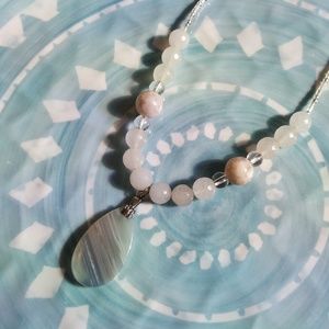 Agate & Quartz natural gemstone necklace